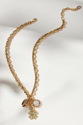 Shop Mignonne Gavigan Tarik Charmed Necklace In Gold