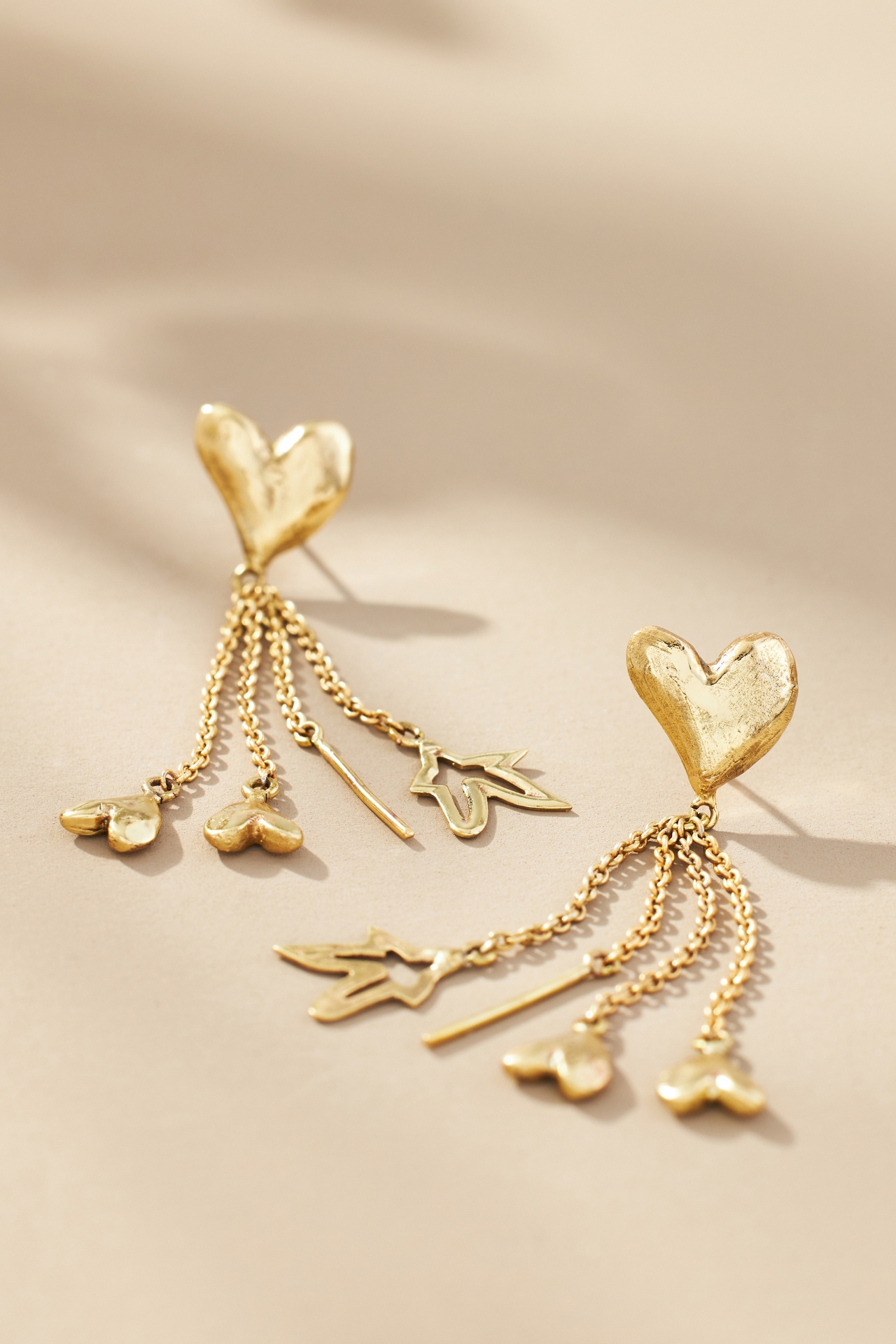 ALÉMAIS High Roller Heart Tassel Post Earrings