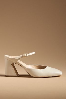 By Anthropologie Square-toe Mule Heels In Beige