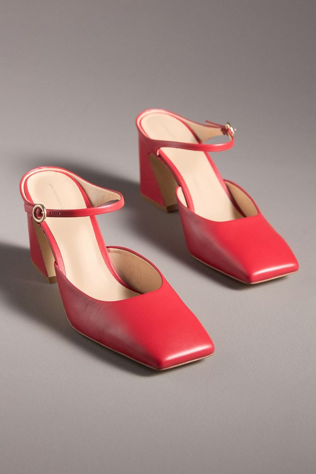 Tacones Mule de Punta Cuadrada de Anthropologie #1