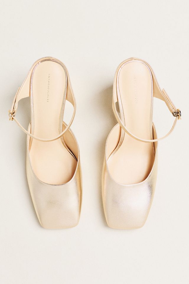 Square-Toe Mule Heels