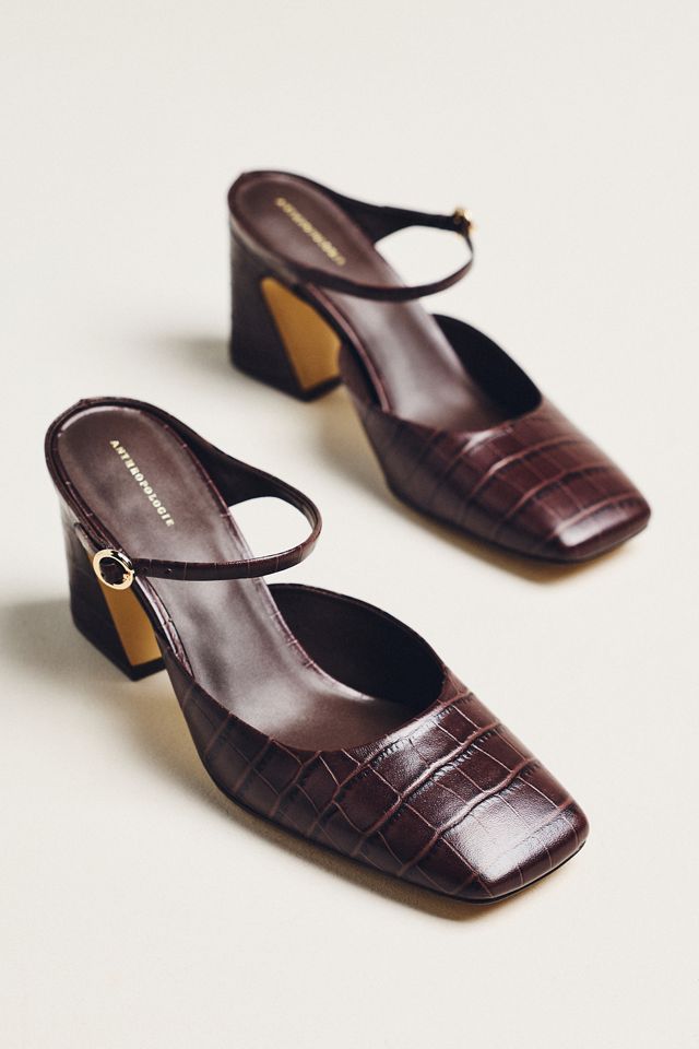 Square-Toe Mule Heels