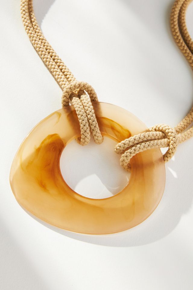 Resin Pendant Cord Necklace #2