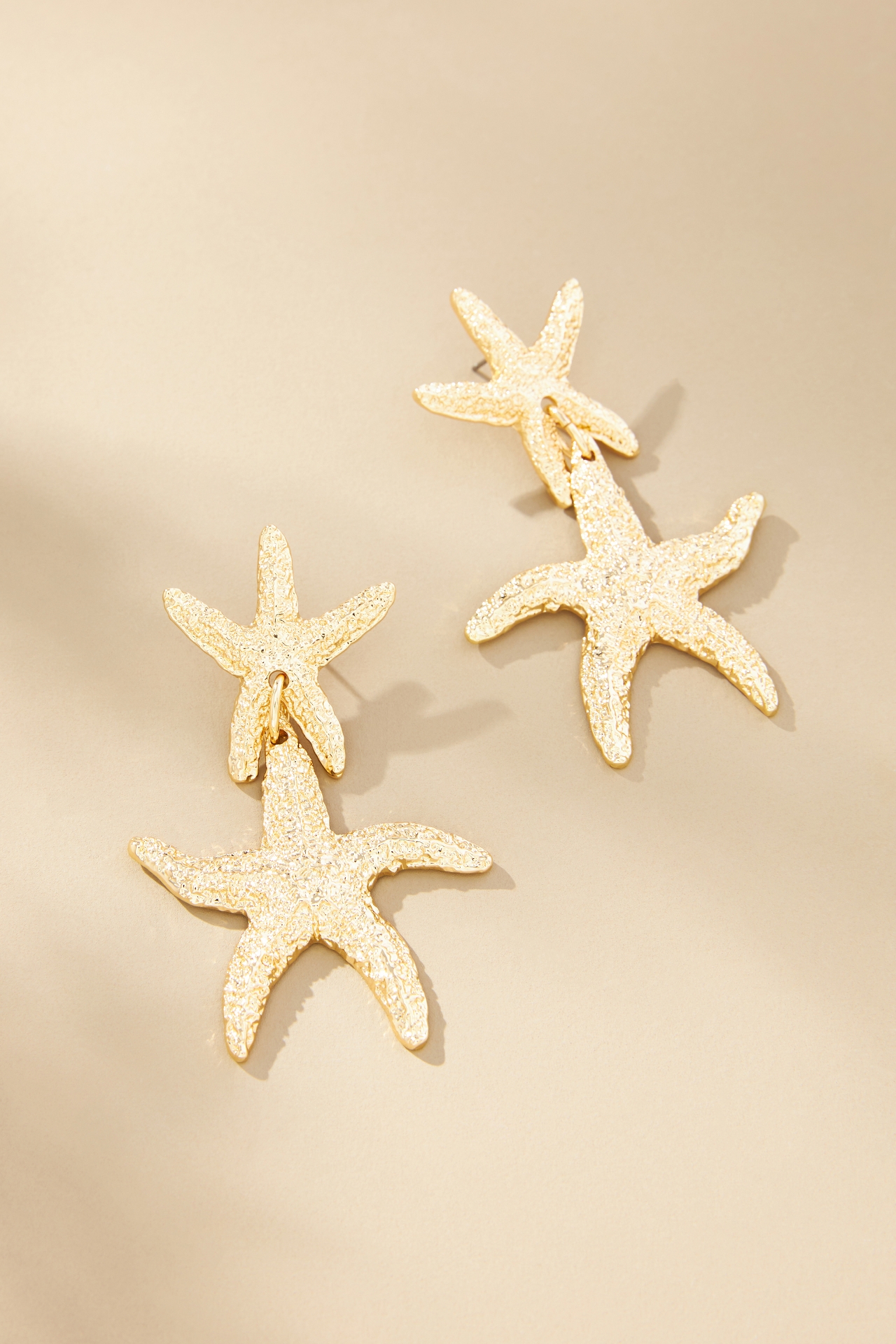 Double Starfish Drop Earrings