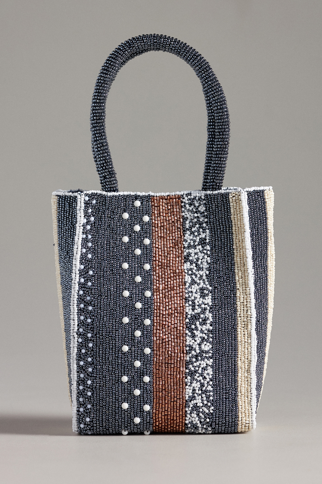 Beaded North South Mini Tote