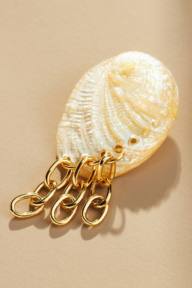 GISEL B. Harper Asymmetrical Shell Earrings #1