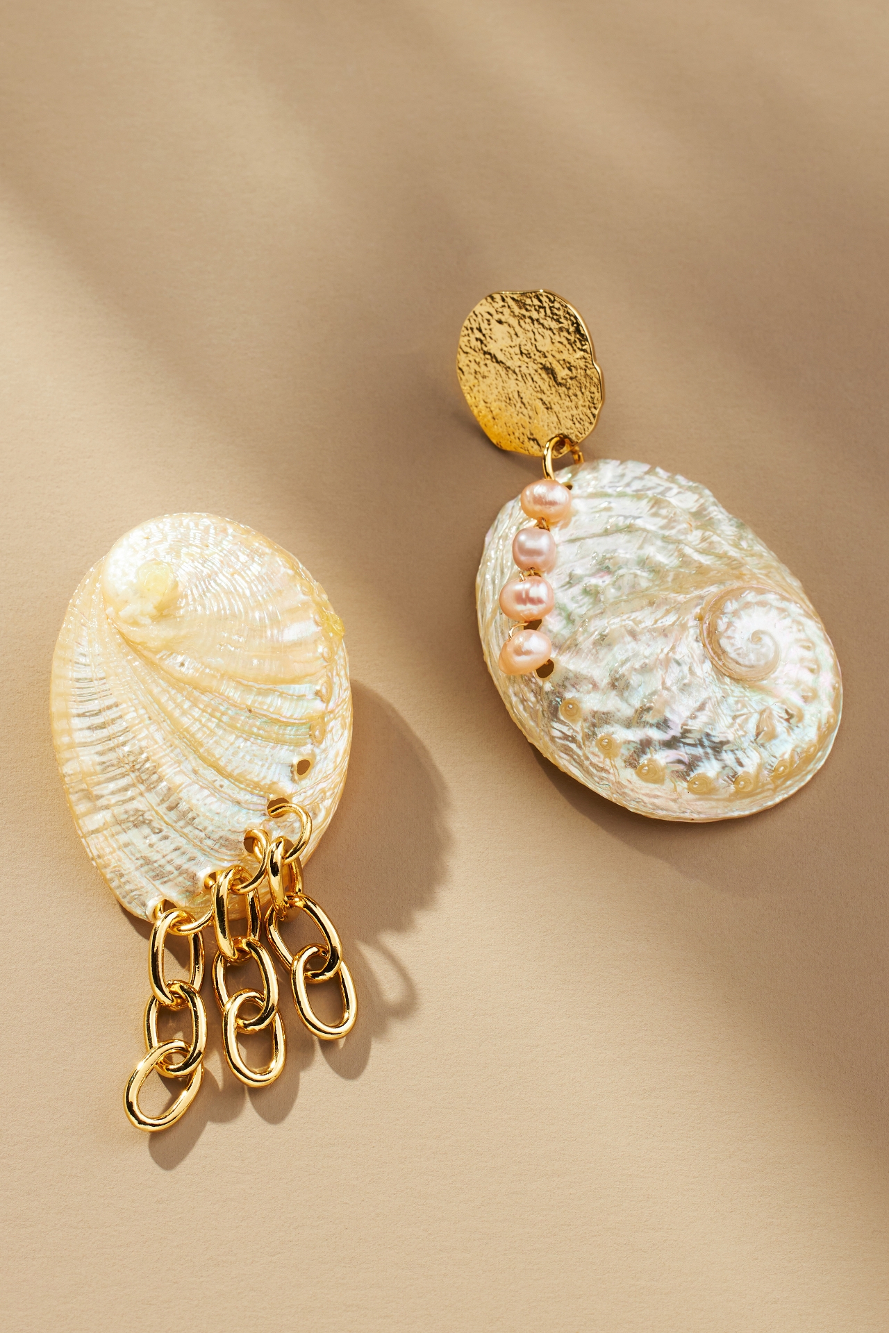 GISEL B. Harper Asymmetrical Shell Earrings