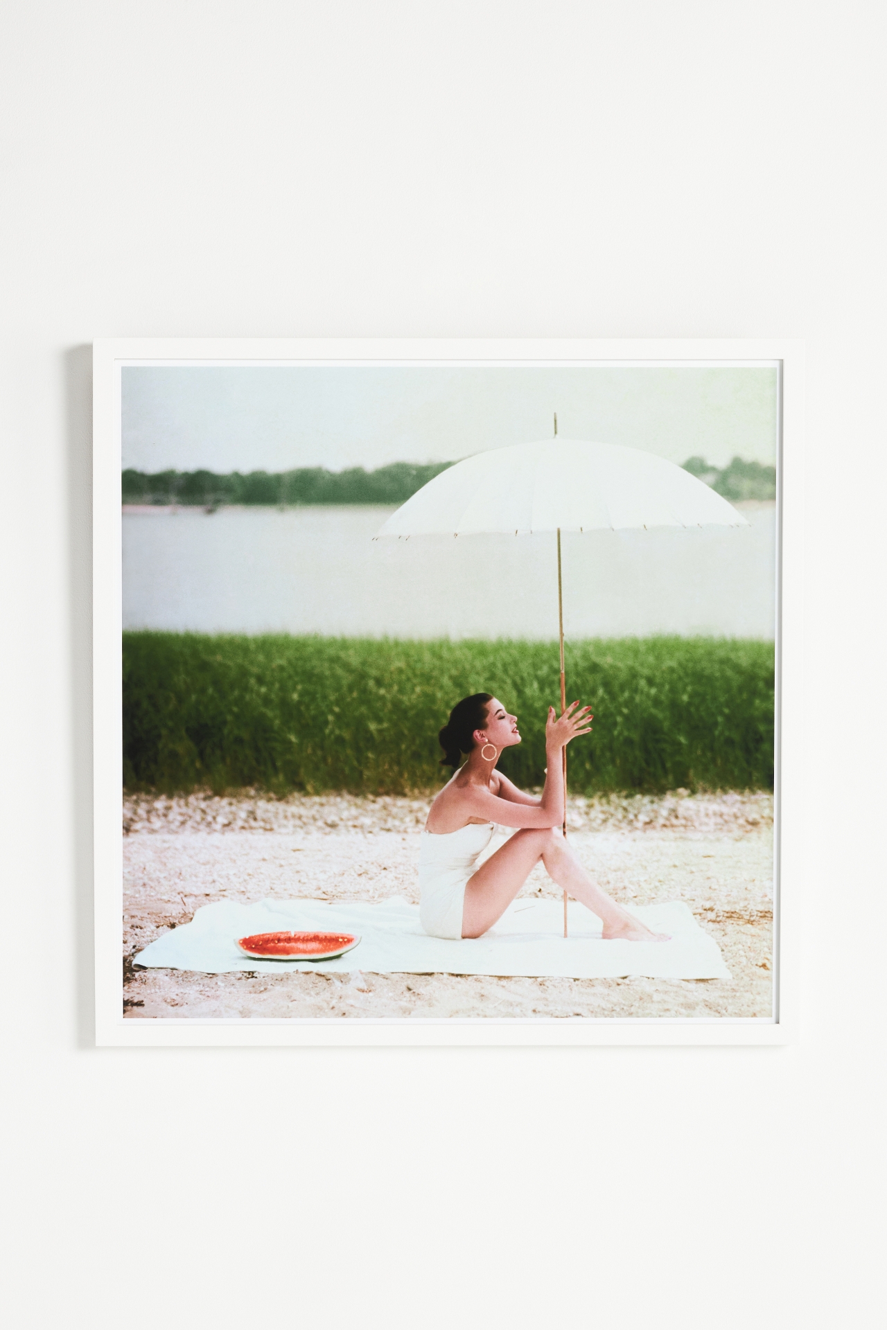 Girl with White Parasol Wall Art