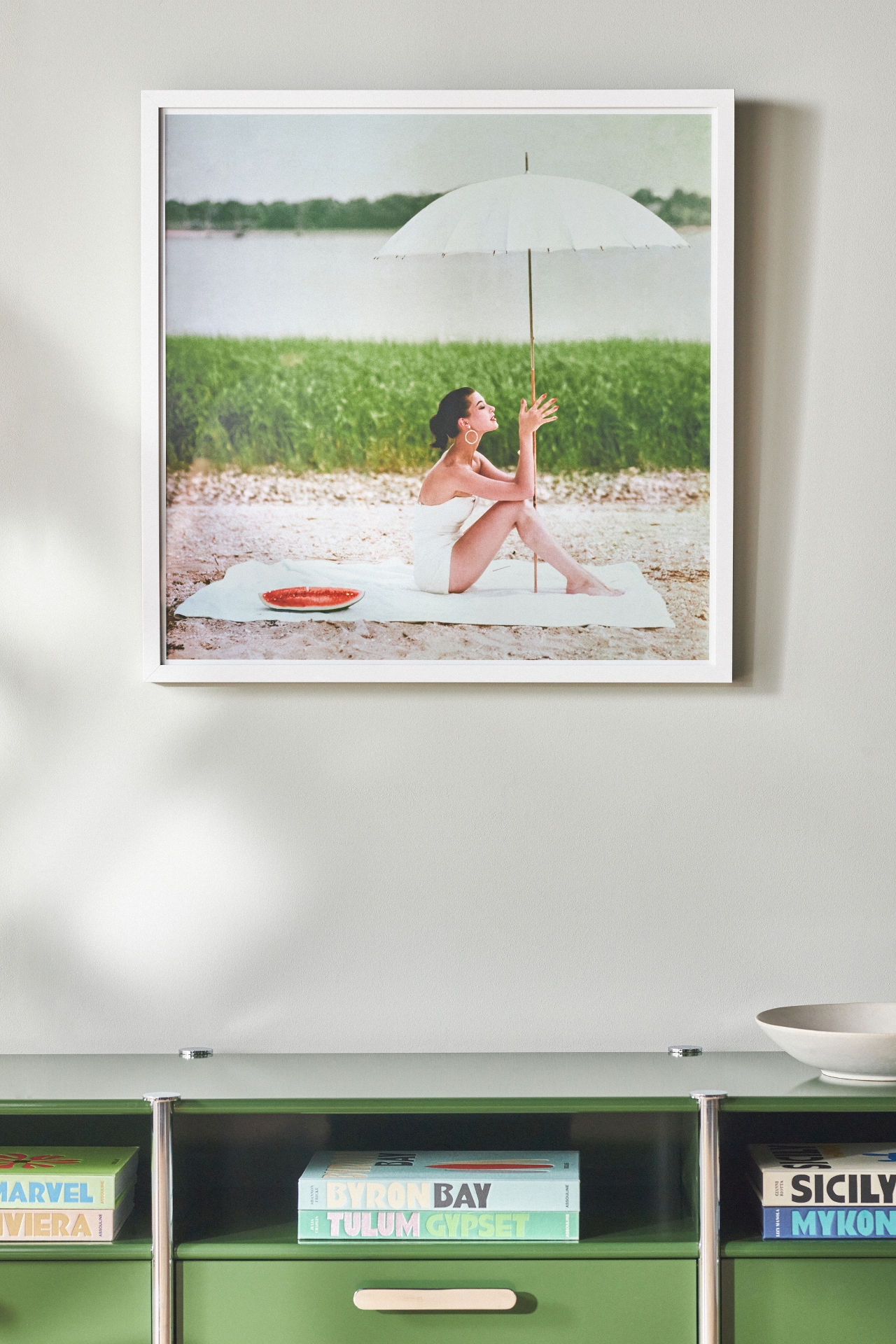 Girl with White Parasol Wall Art