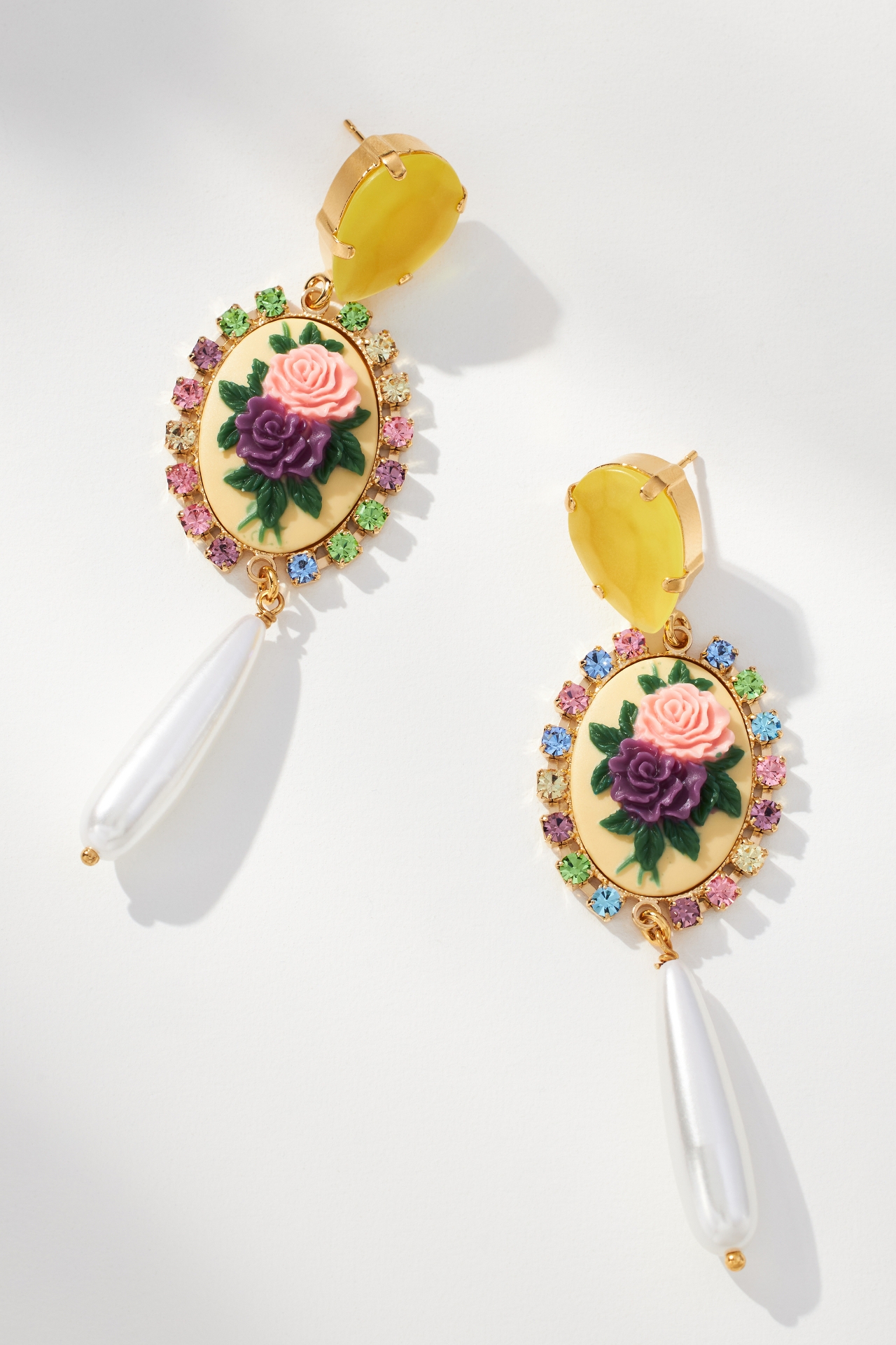 Julie Sion Pompadour Goutte Drop Earrings