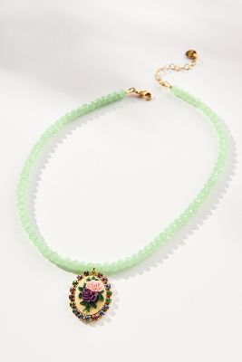 Julie Sion Pompadour Necklace In Green