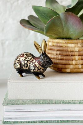 Old Flame Candle Co. Vintage Etched Brass Rabbit | AnthroHome