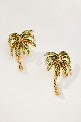 Shop Baublebar Talk To The Palm Earrings In Green