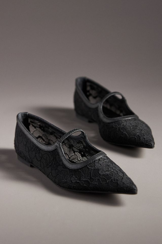 Matisse Fleur Lace Pointed-Toe Ballet Flats #1