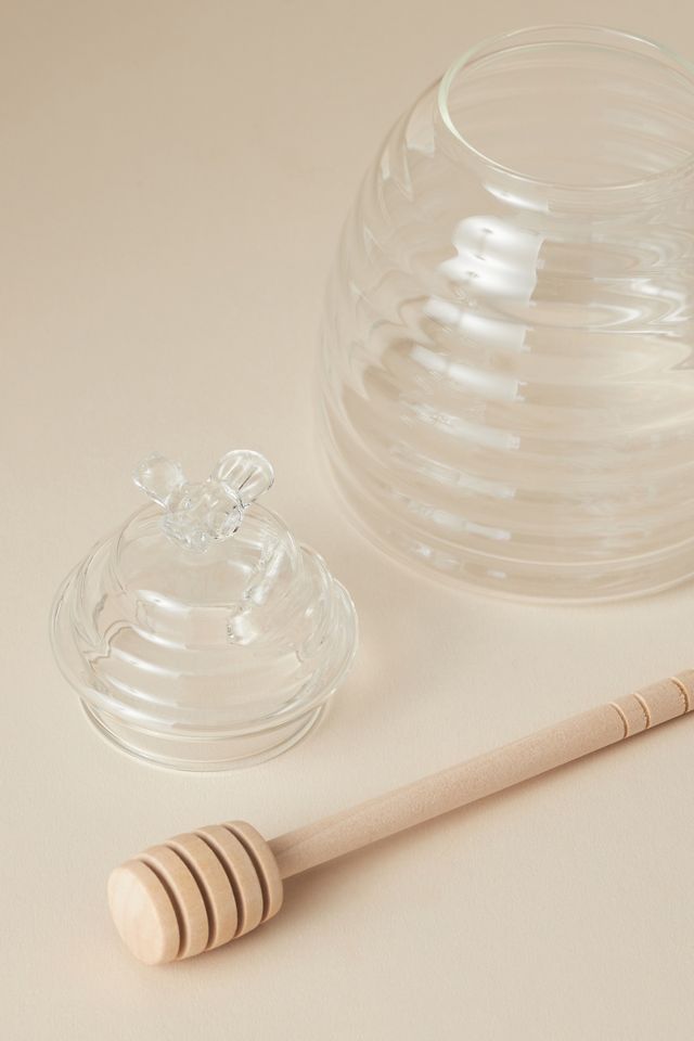 Glass Honey Pot with Dipper #1