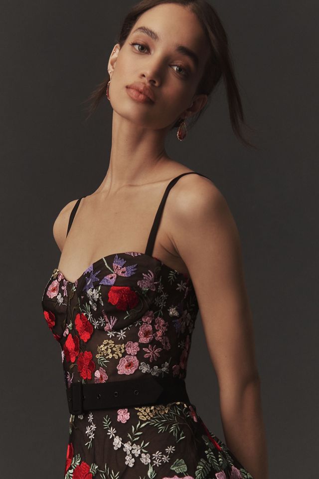 Dress The Population Carlita Bustier A-Line Midi Dress #3
