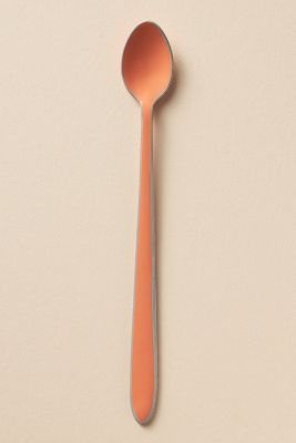 Anthropologie Enameled Cocktail Spoon In Orange