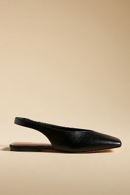 Shop Maeve Square-toe Slingback Flats In Black