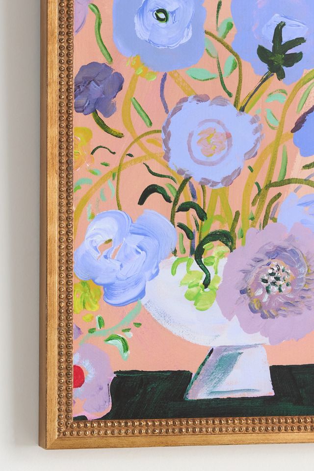 Lilac Flowers in White Vase Wall Art #1