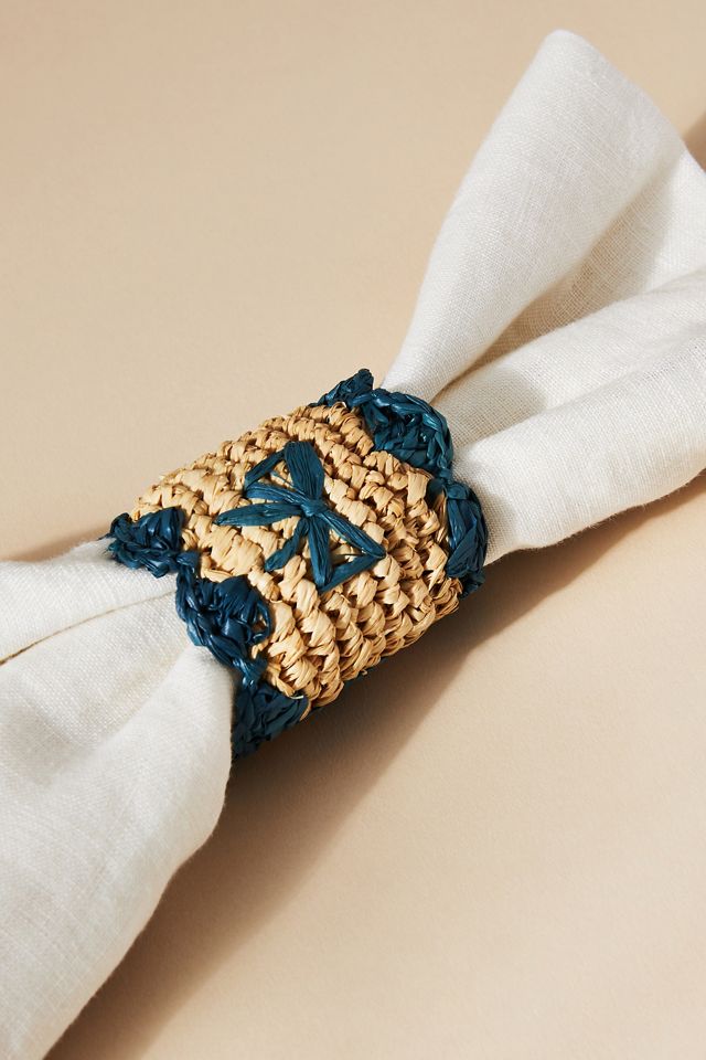 Handwoven Bow Napkin Rings, Set of 4 #1
