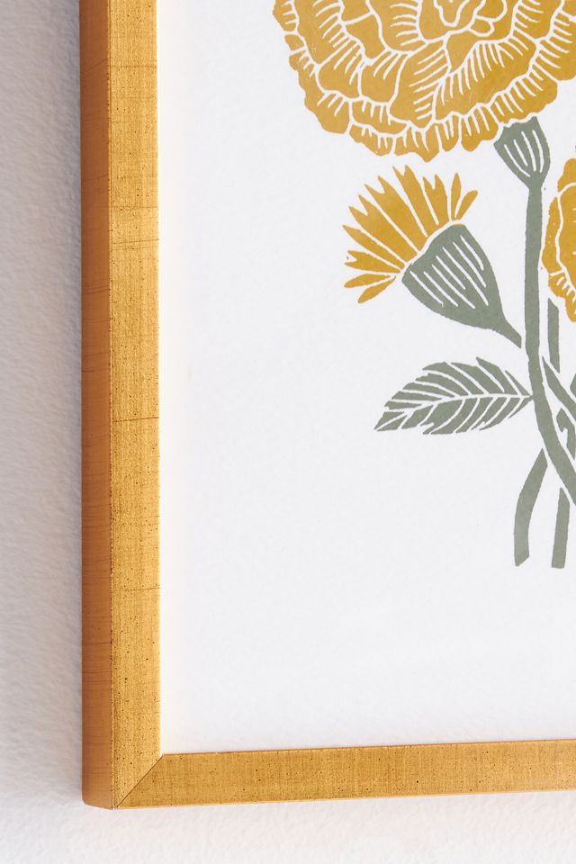 Marigold Linocut Wall Art #1