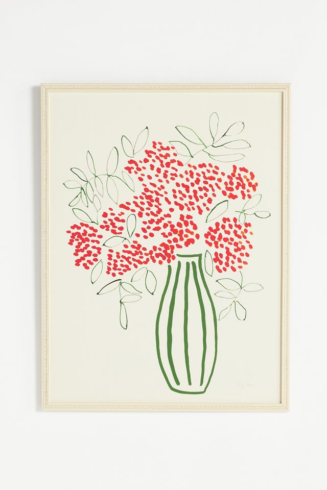 Orange Berries in a Vase Wall Art #1