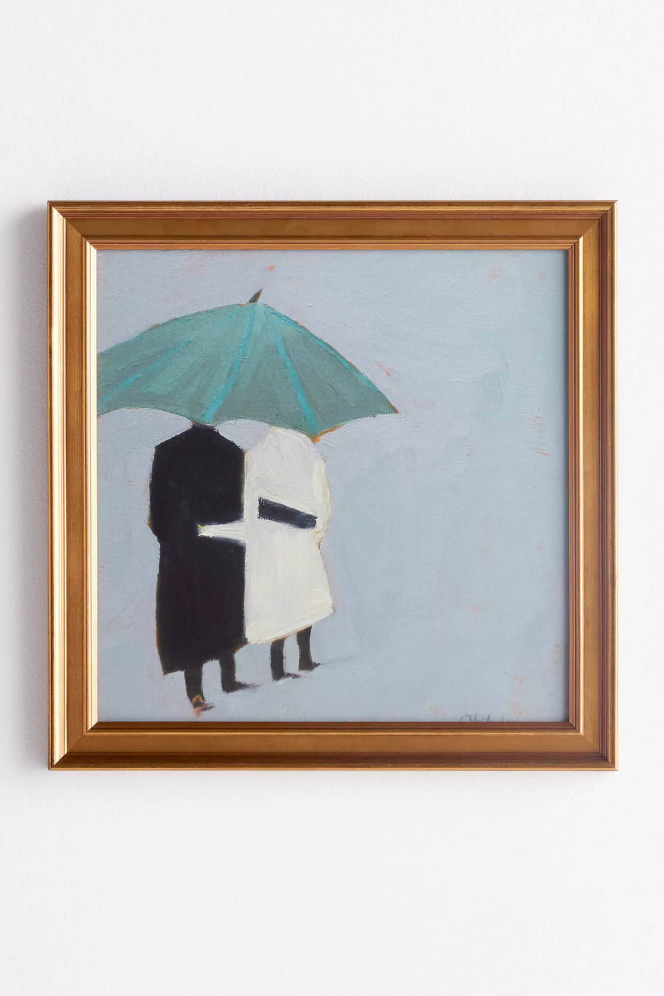 Umbrella Couple 2 People Wall Art