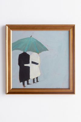 Umbrella Couple 2 People Wall Art