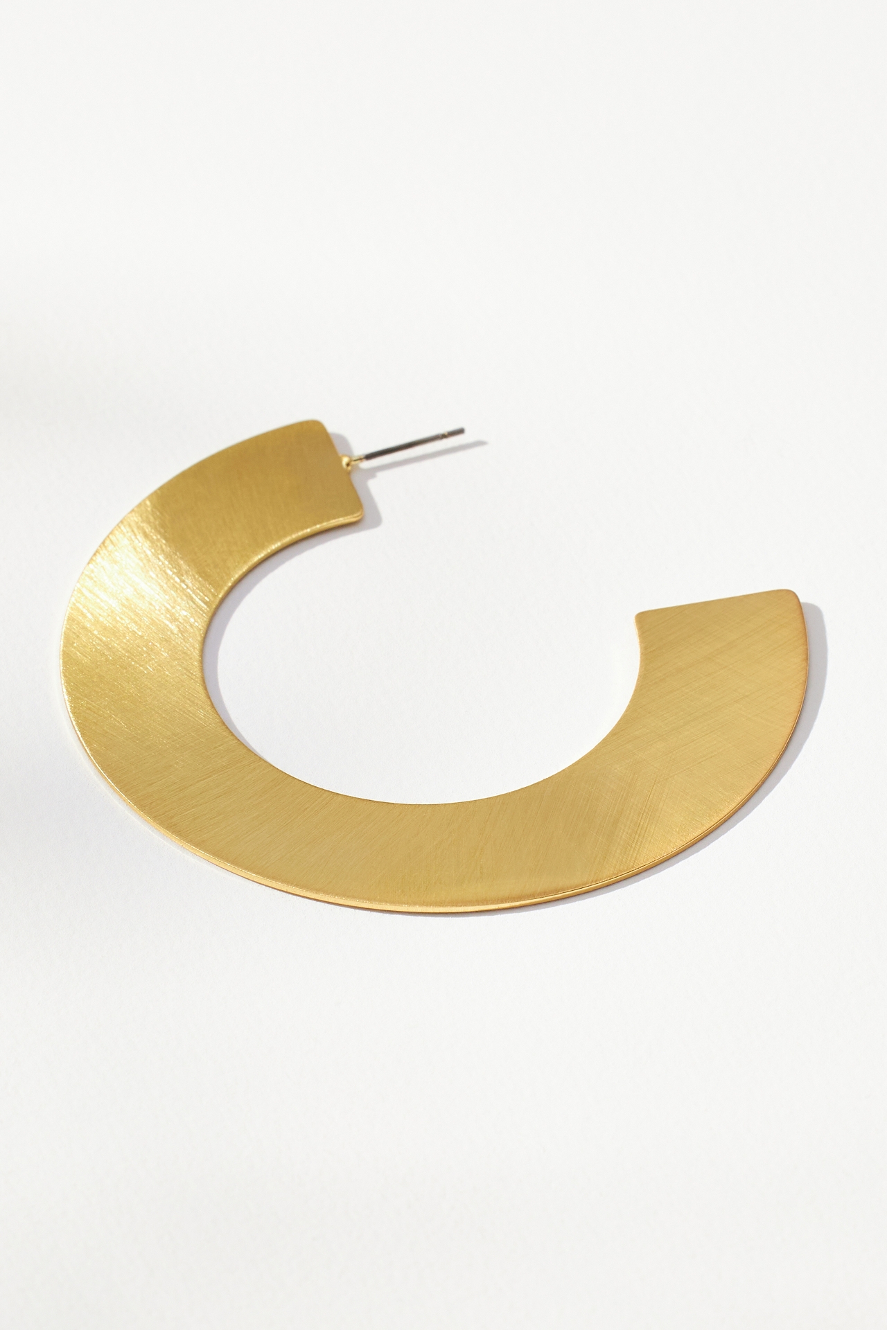 Brushed Flat Hoop Earrings