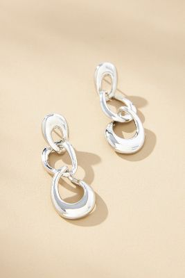 Shop By Anthropologie Triple Link Drop Earrings In Silver