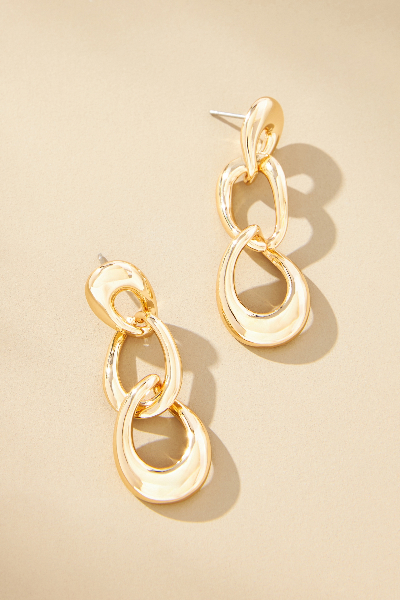 Triple Link Drop Earrings