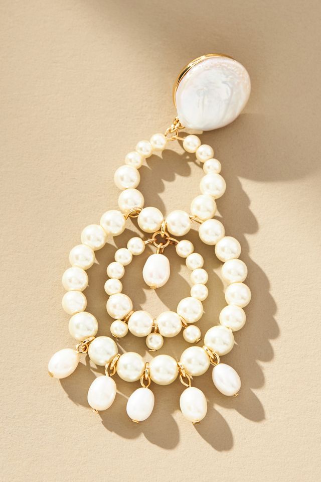 XXL Pearl Chandelier Drop Earrings #1