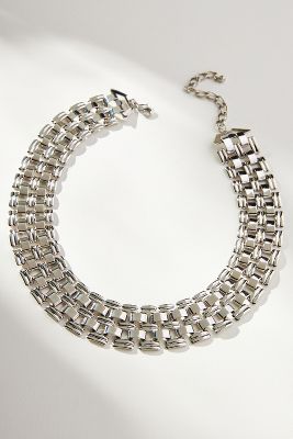 By Anthropologie Watch Band Collar Necklace In Metallic