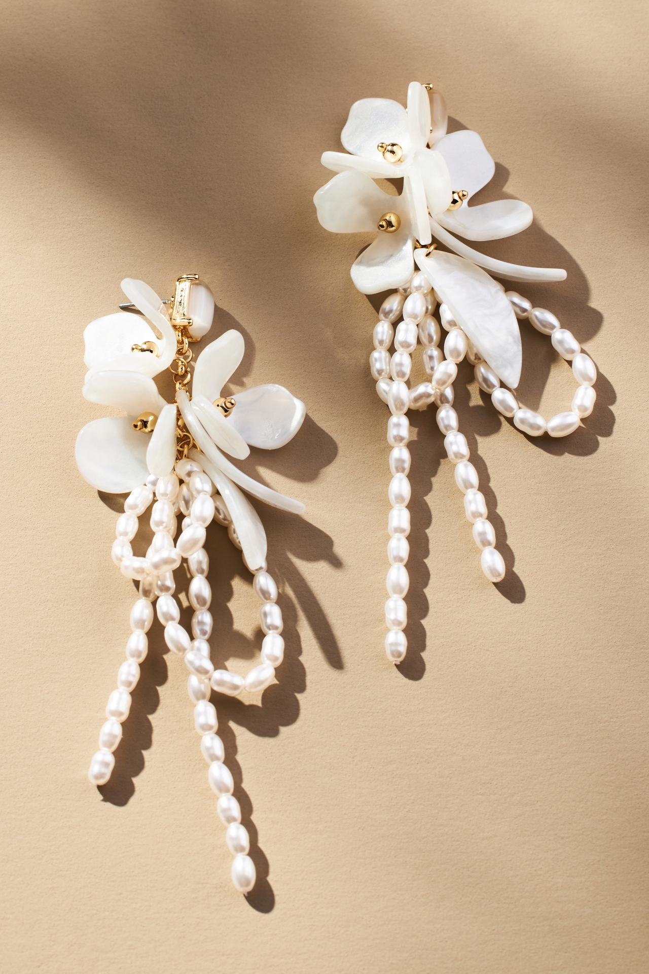 Beaded Flower Bouquet Drop Earrings