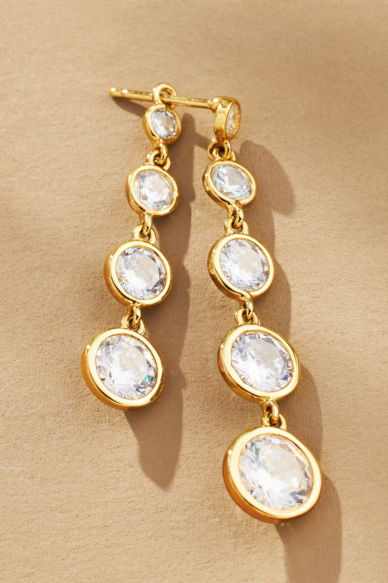 Double Crystal Tiered Drop Earrings