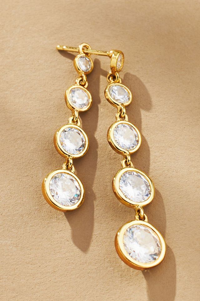 Double Crystal Tiered Drop Earrings #1