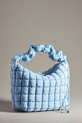 By Anthropologie Quilted Nylon Scrunch Tote In Blue