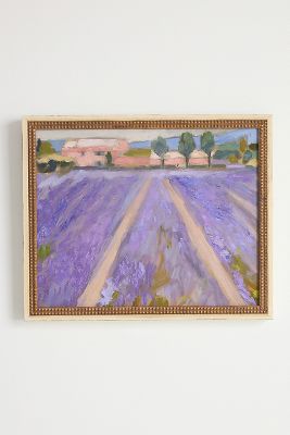 ARTFULLY WALLS LAVENDER FIELD WITH A PINK BARN WALL ART 