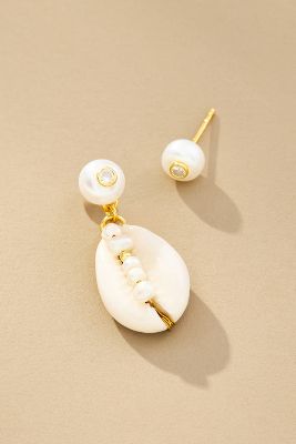 Maison Irem Alys Shell Earrings In Gold