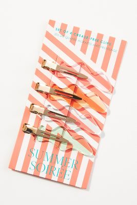 Shop Anthropologie Summer Soiree Crease-free Clips, Set Of 4 In Multicolor