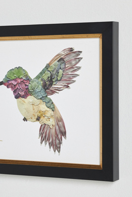 Pressed Flower Hummingbird Wall Art - Thumbnail 2