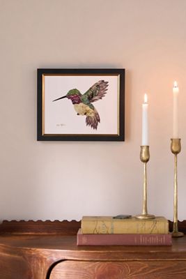 Pressed Flower Hummingbird Wall Art