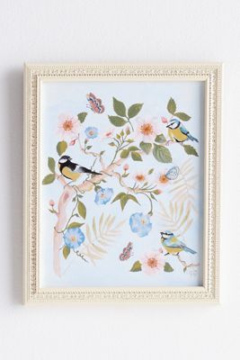 Chinoiserie of Rosa and Little Birds Wall Art