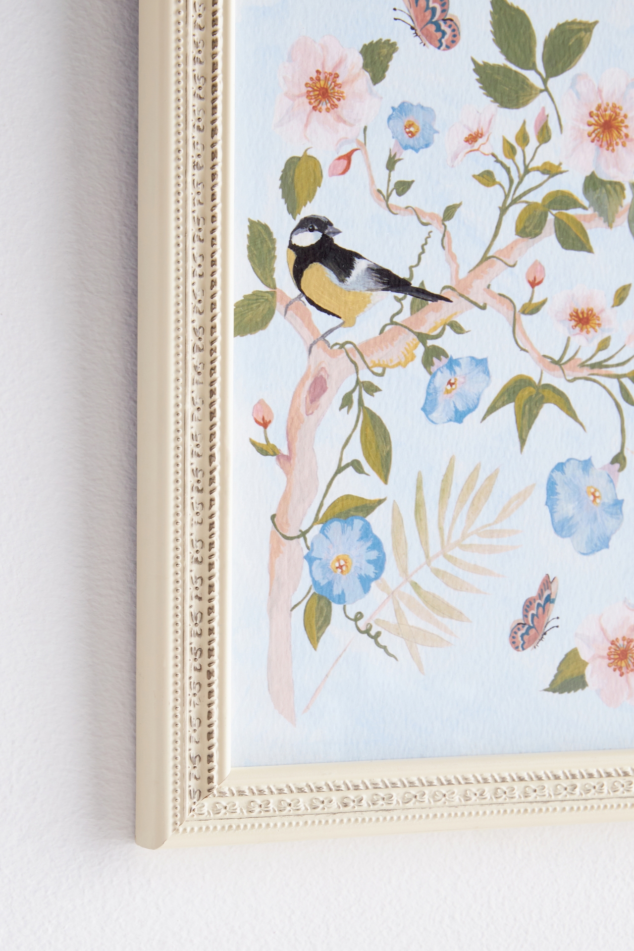 Chinoiserie of Rosa and Little Birds Wall Art