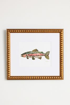 Pressed Flower Rainbow Trout Wall Art