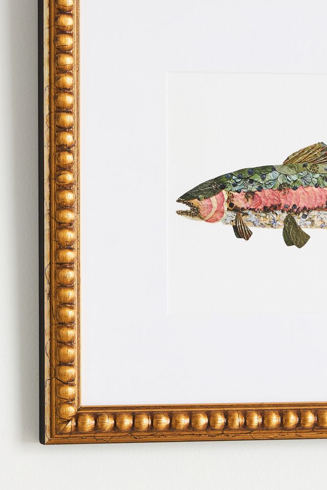 Pressed Floewr Rainbow Trout Fish Wall Art #1