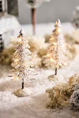 Terrain Illuminated Snowy Brush Trees, Set Of 2 In Multicolor