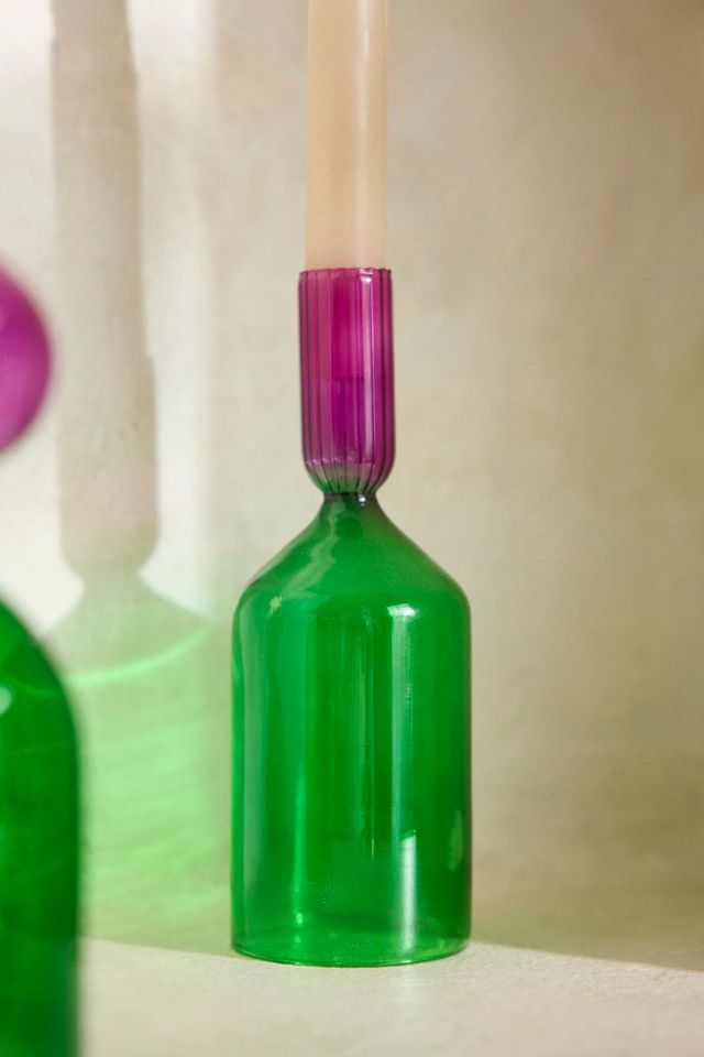 Colorblocked Glass Taper Holder #2