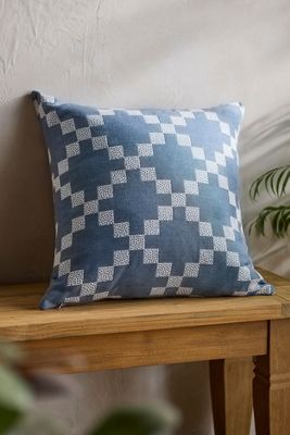 Shop Terrain Quilted Blue Outdoor Pillow