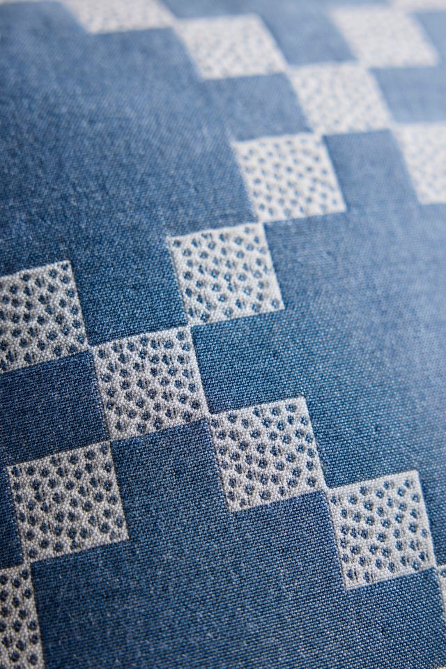 Quilted Blue Outdoor Pillow #1